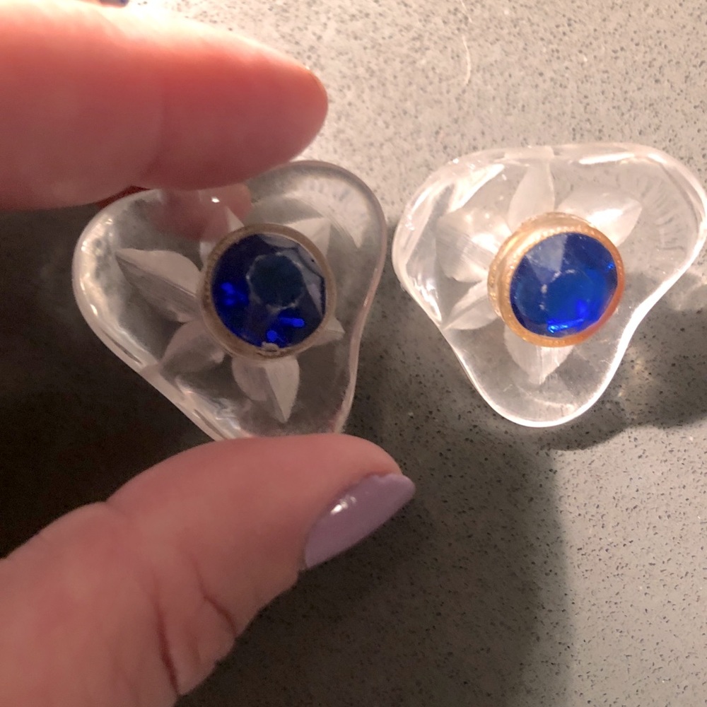Vintage Lucite and Blue post earrings